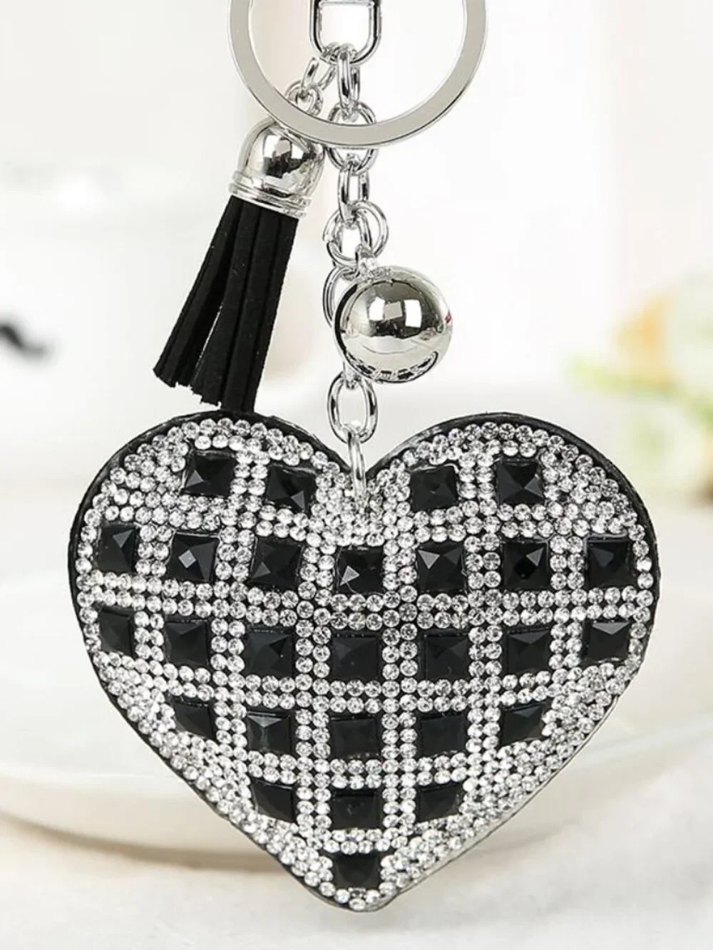 Assorted colors Bling Hearts Keychains B27